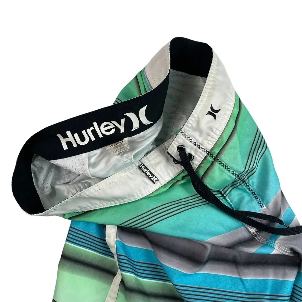 SH687 Mens Hurley Surfing Brand Striped Beach Board Shorts 33